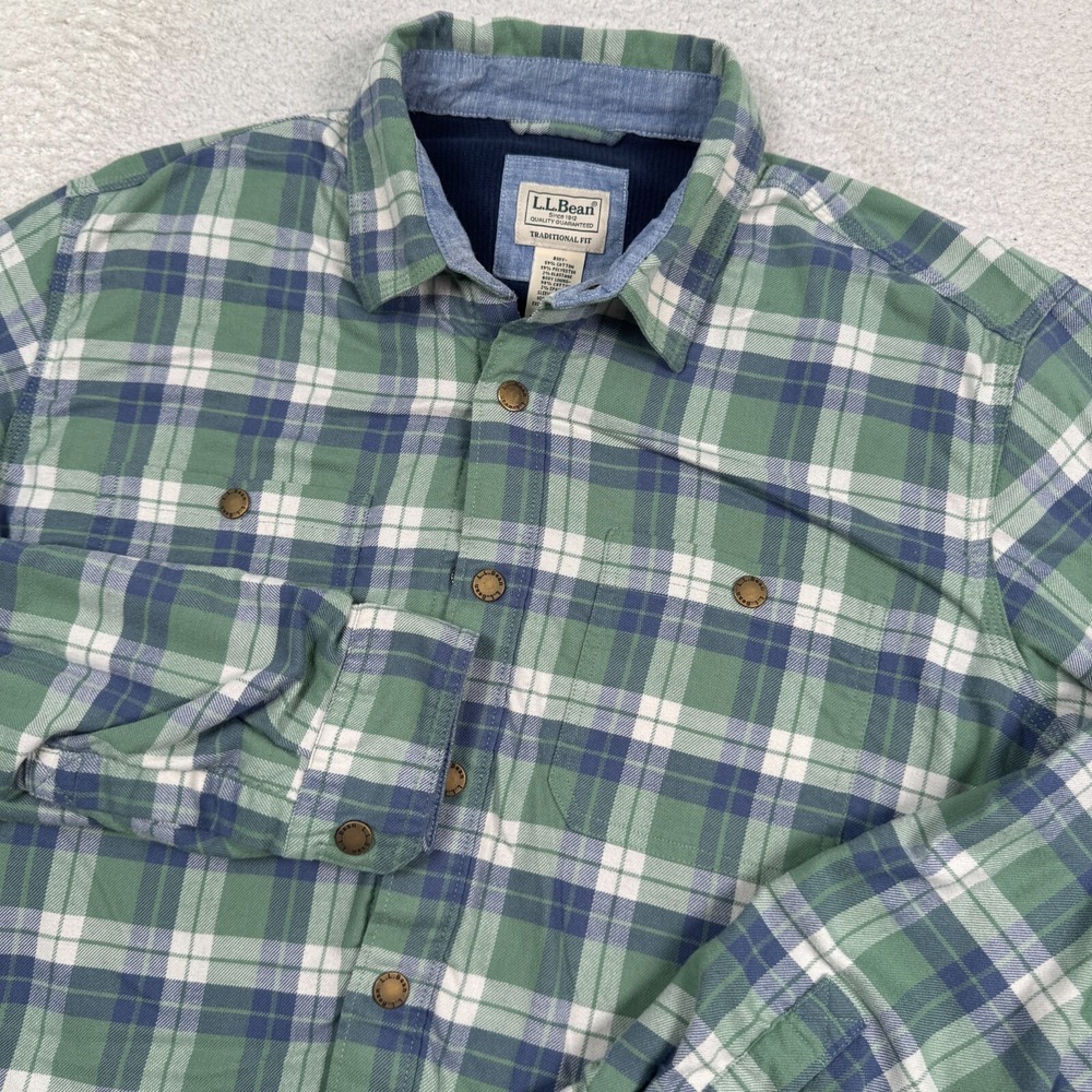 L.L. Bean Green Plaid Men's Jacket